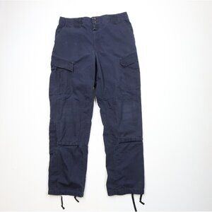Vintage Y2K Streetwear Mens 36x34 Faded Ripstop Double Knee Tactical Cargo Pants